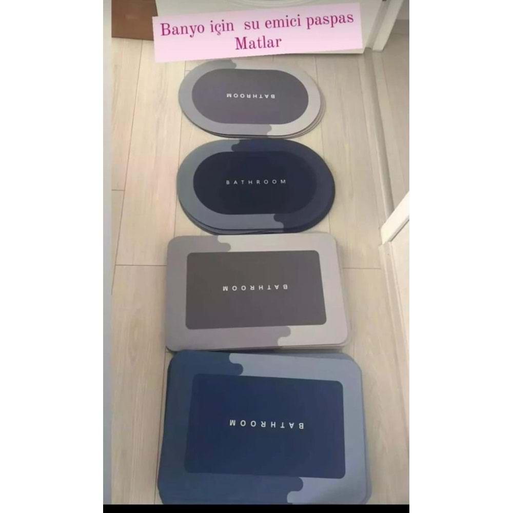 SİHİRLİ SU EMİCİ PASPAS 40*60 OVAL GRİ
