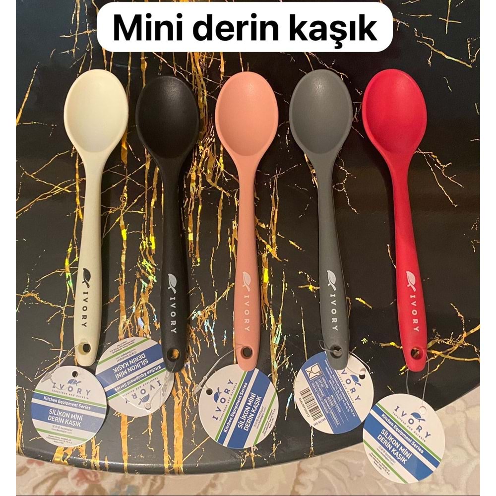 İVORY SİLİKON MİNİ DERİN KAŞIK SİYAH
