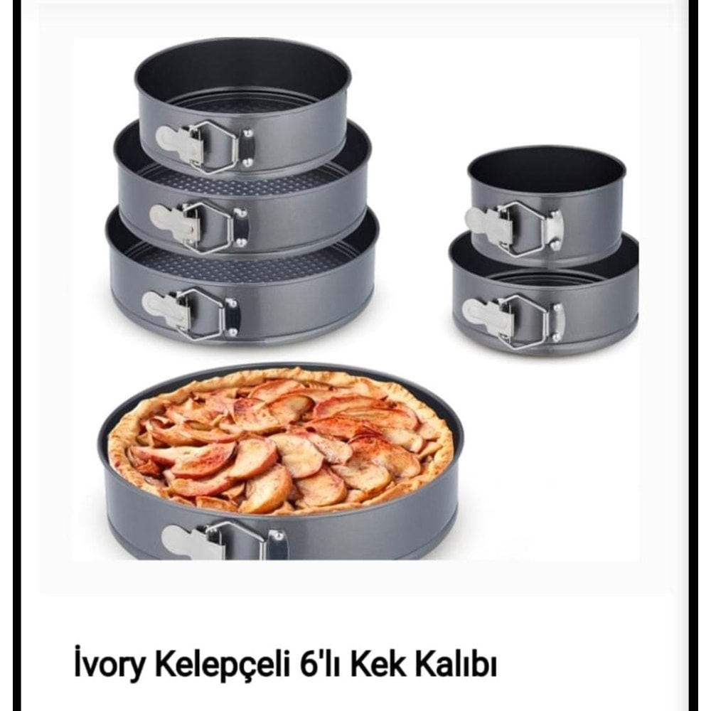 İVORY 6 LI KELEPÇELİ KEK KALIBI