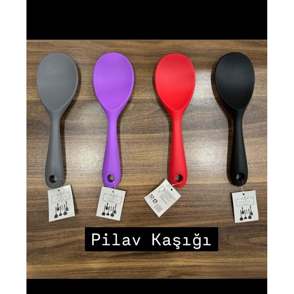 OKALİPTUS SİLİKON PİLAV KAŞIĞI SİYAH