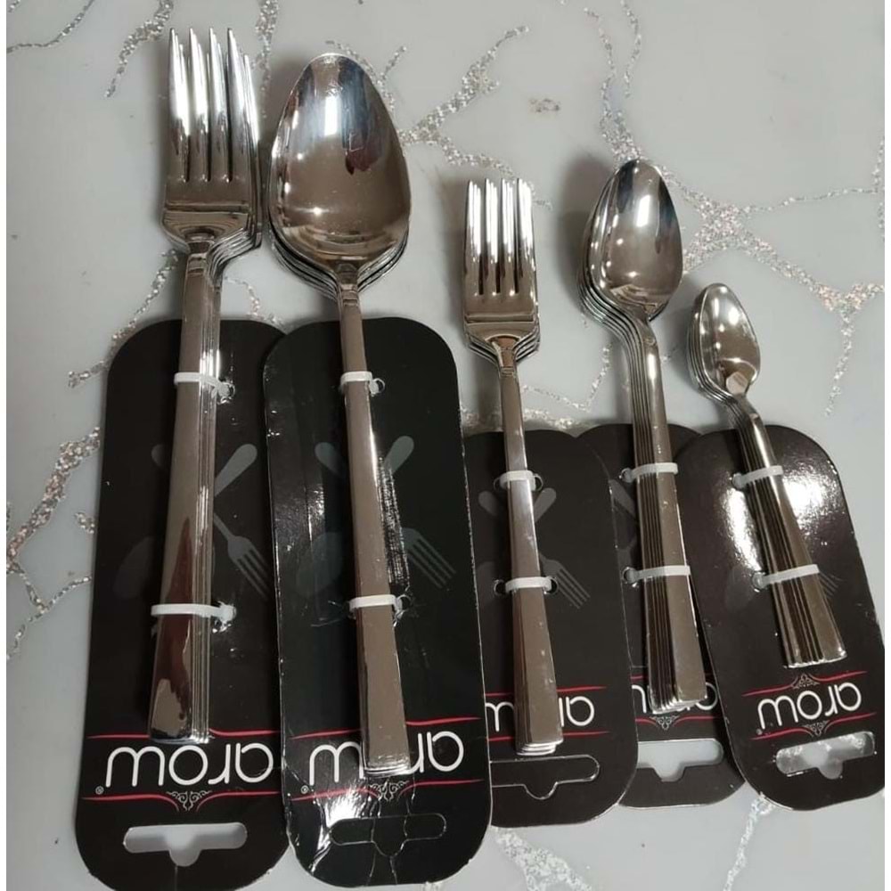 AROW 6 LI YEMEK ÇATALI SİYAH KARTELA