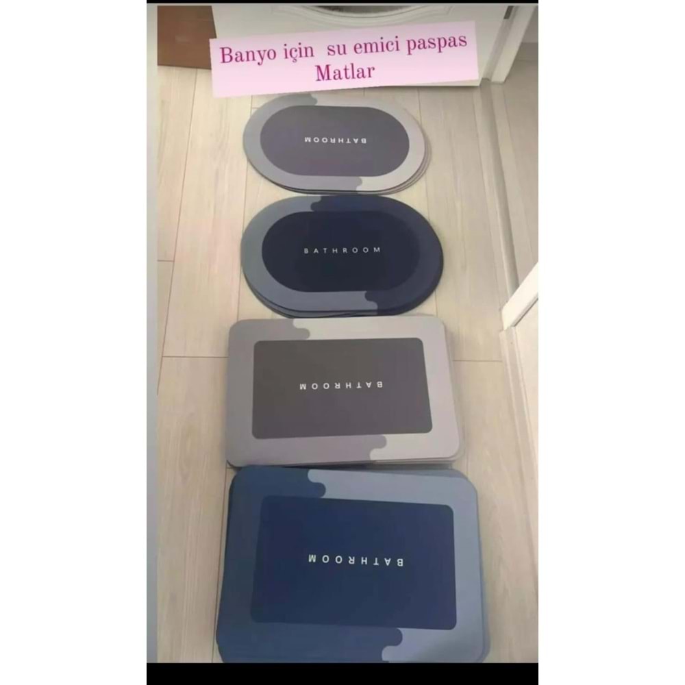 SİHİRLİ SU EMİCİ PASPAS 40*60 DİKTÖRTGEN GRİ