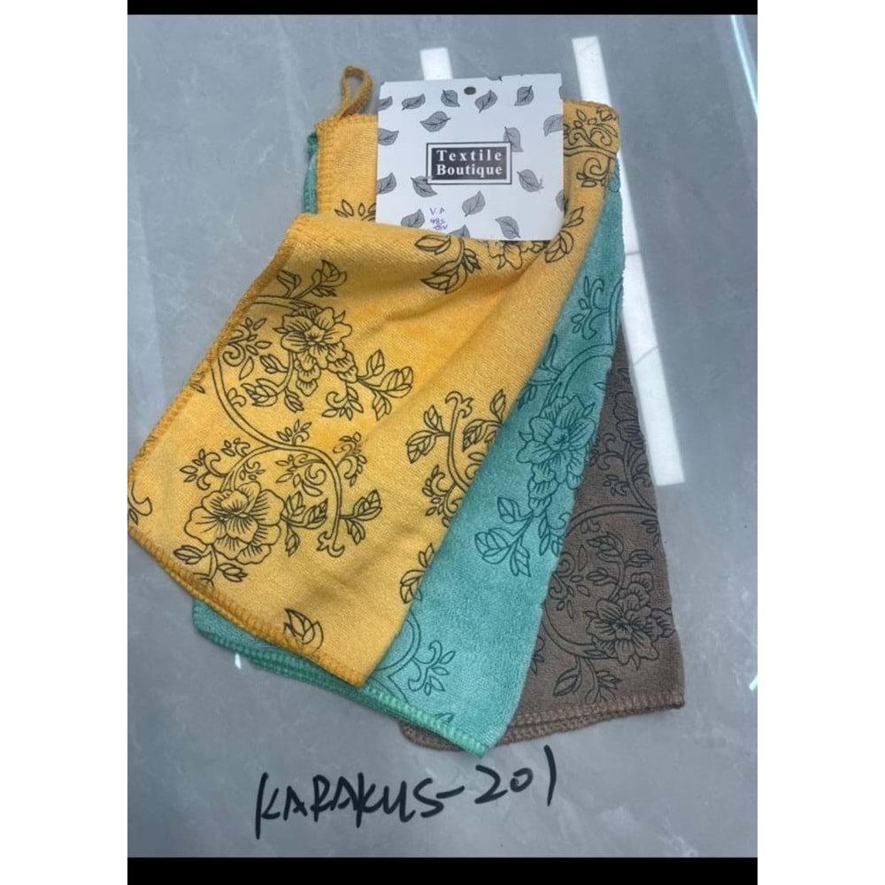 KARAKUŞ 3 LÜ KADİFE BEZ