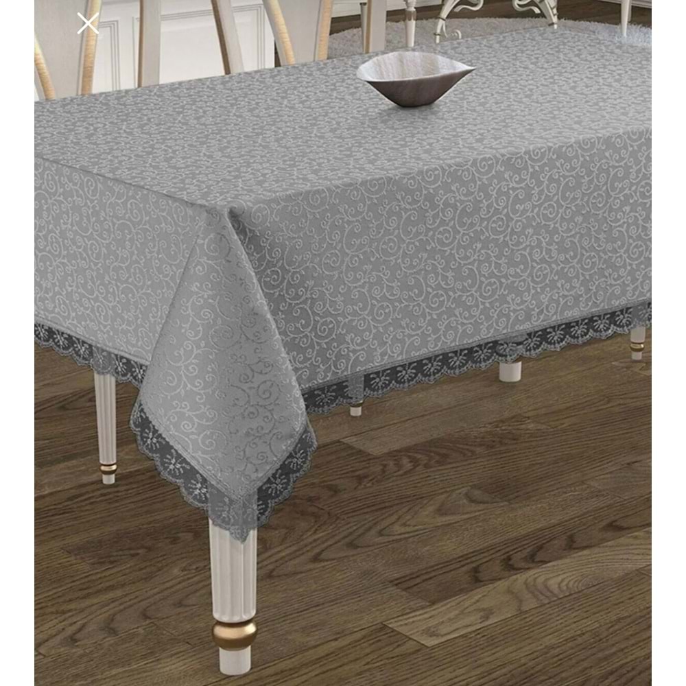 DERSİZ GÜPÜRLÜ MASA ÖRTÜSÜ GRİ