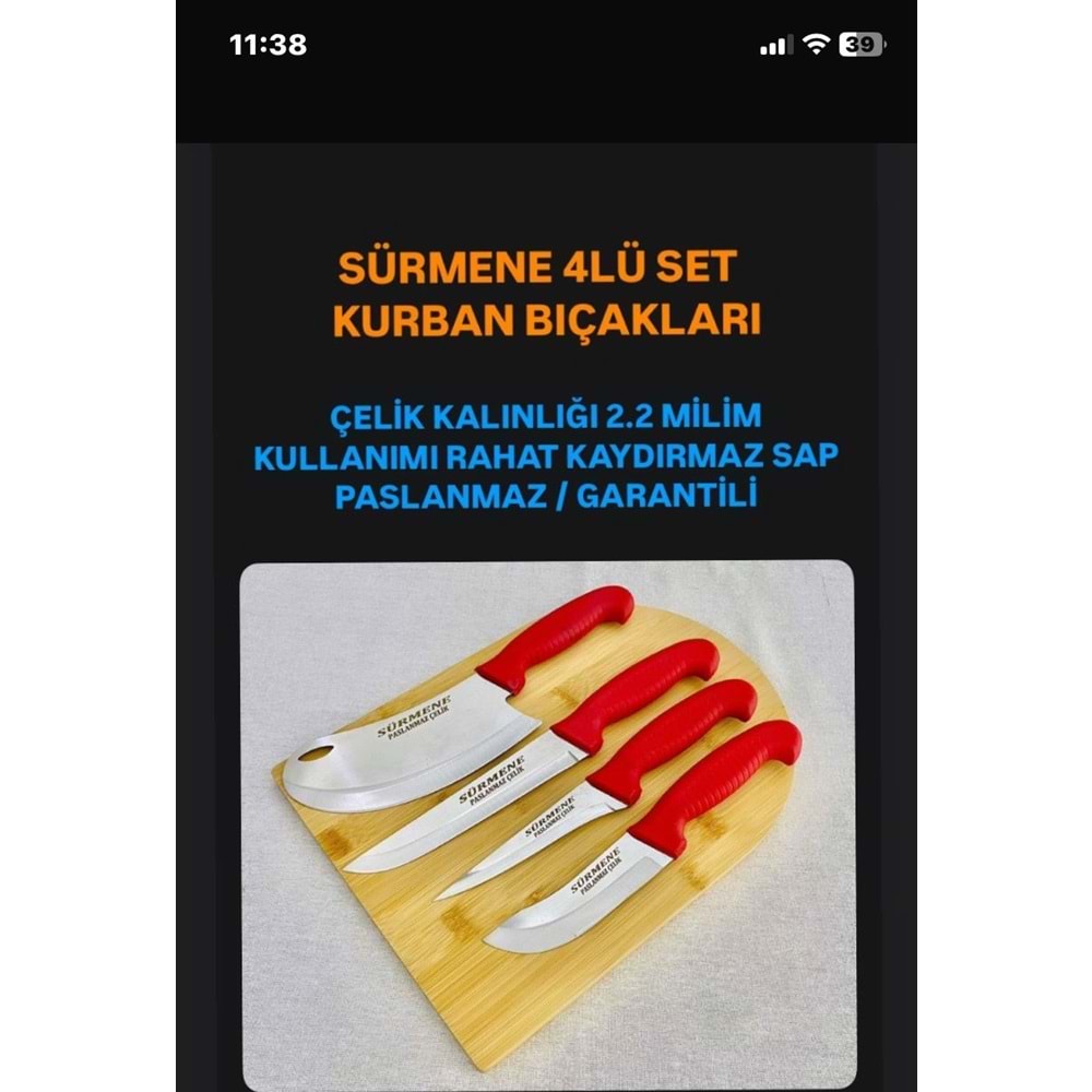KIRMIZI 4 LÜ SÜRMENE