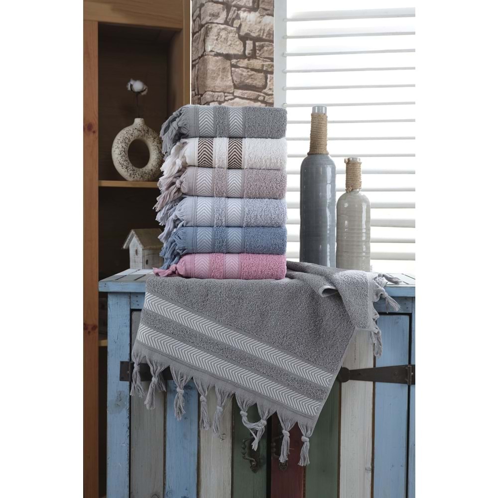 LÜKS HAVLU PÜSKÜLLÜ ÇİZGİLİ MODEL 12 ADET