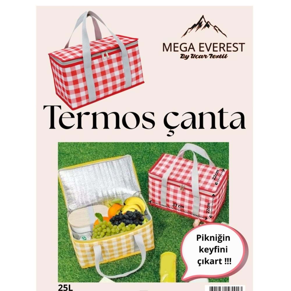 TERMOS PİKNİK ÇANTASI 25 LİTRE (50 ADET)