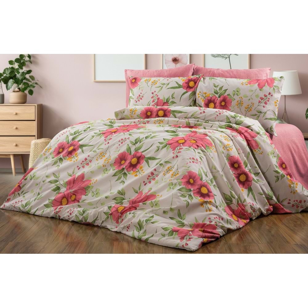 PEMBE BÜYÜK ÇİÇEKLİ BATTAL NEVRESİM TAKIMI