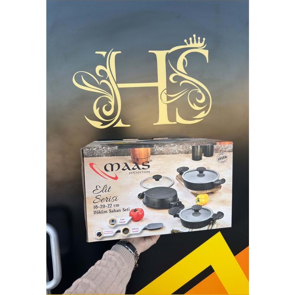MAAS ELİT 3LÜ CAM KAPAKLI DÖKÜM SAHAN SETİ