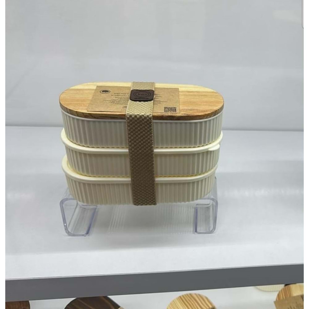 BAMBU KAPAKLI 3 LÜ SAKLAMA KABI