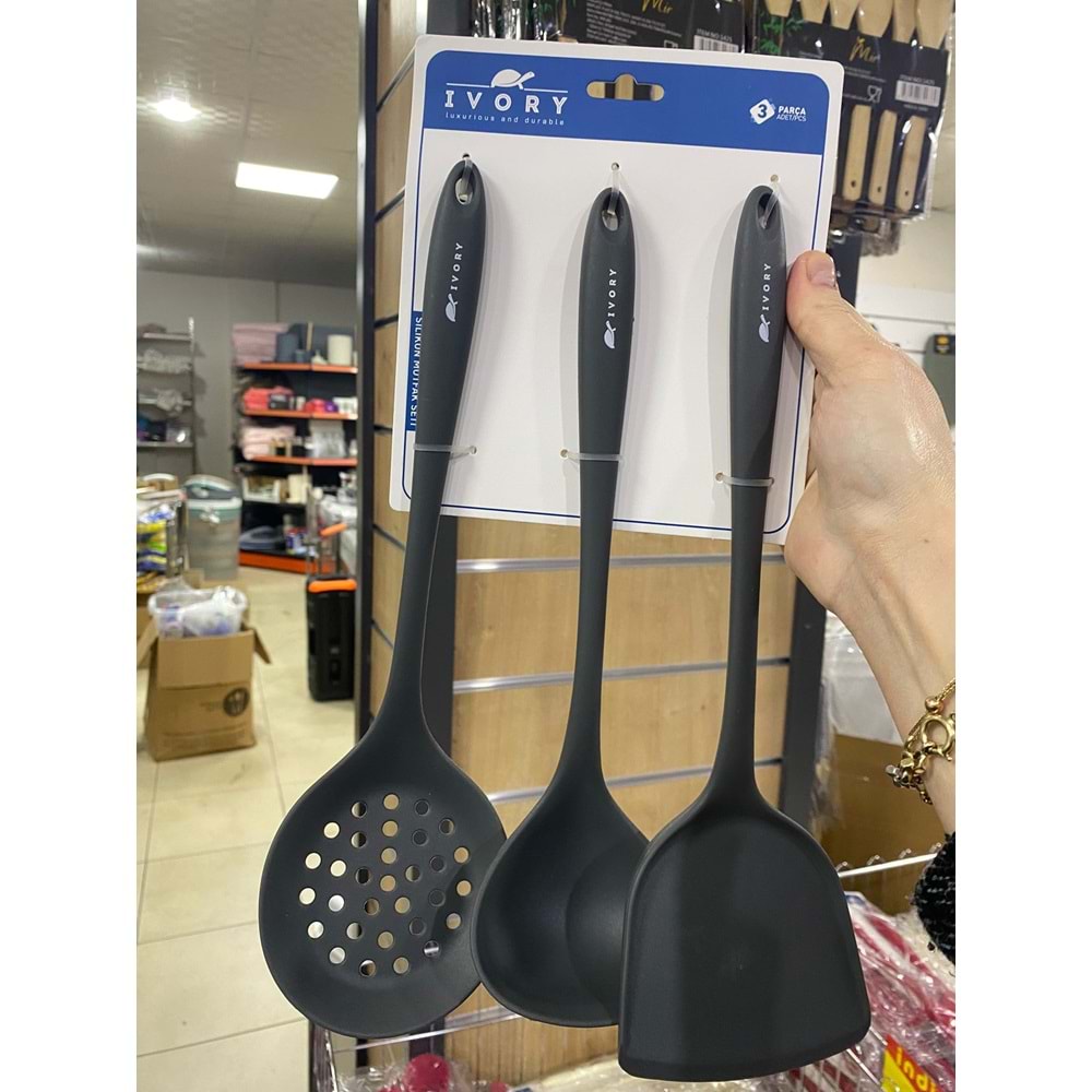 İVORY 3 LÜ JUMBO MUTFAK SETİ GRİ (IVO-SL215)