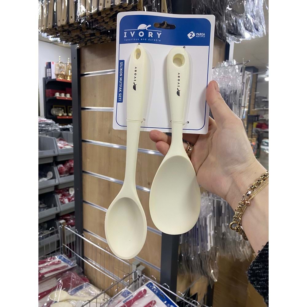 İVORY 2 Lİ PİLAV VE DERİN KAŞIK SETİ KREM (IVO-SL212)