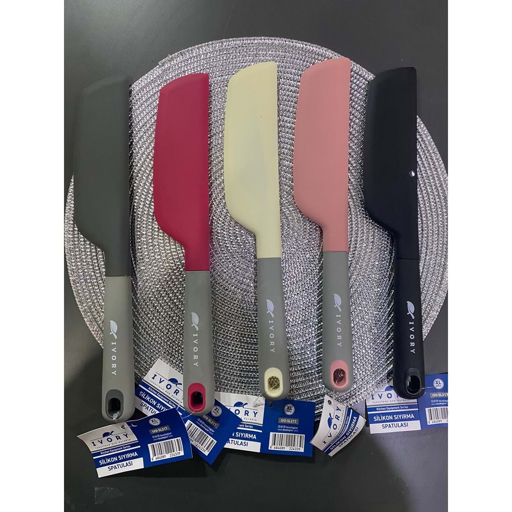 İVORY JUMBO SİLİKON SIYIRMA SPATULASI GRİ IVO-SL217