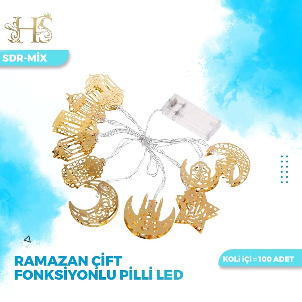 RAMAZAN ÇİFT FONKSİYONLU PİLLİ LED SDR-MİX (100 ADET)