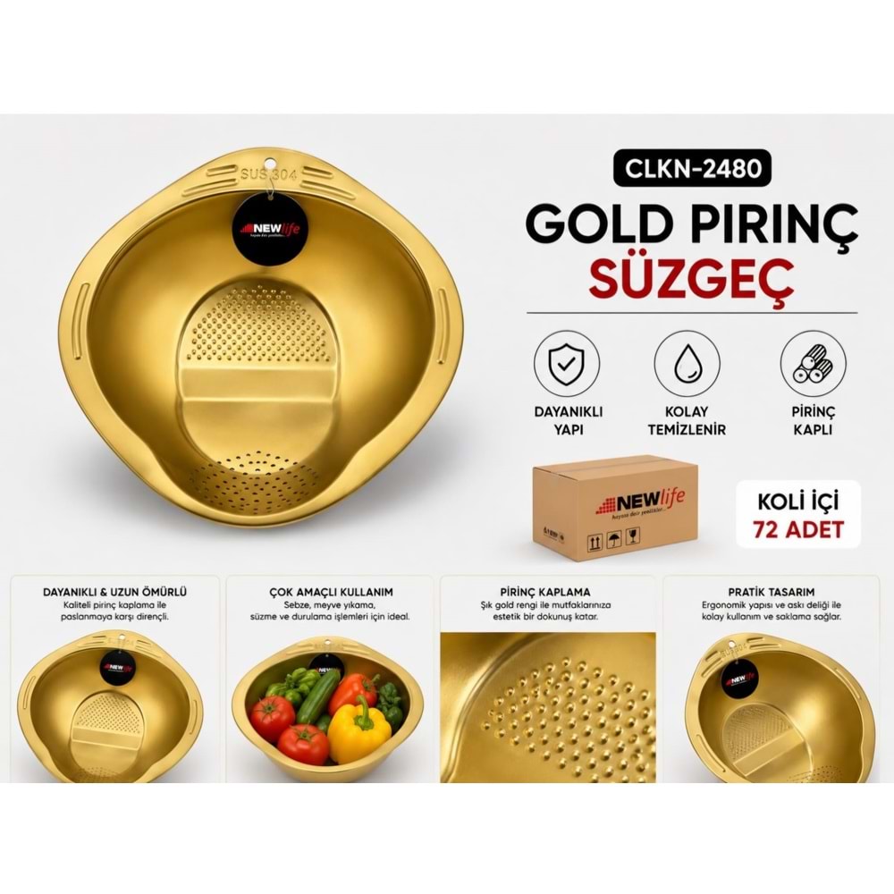 NEWLİFE GOLD PİRİNÇ SÜZGEÇ CLKN-2480