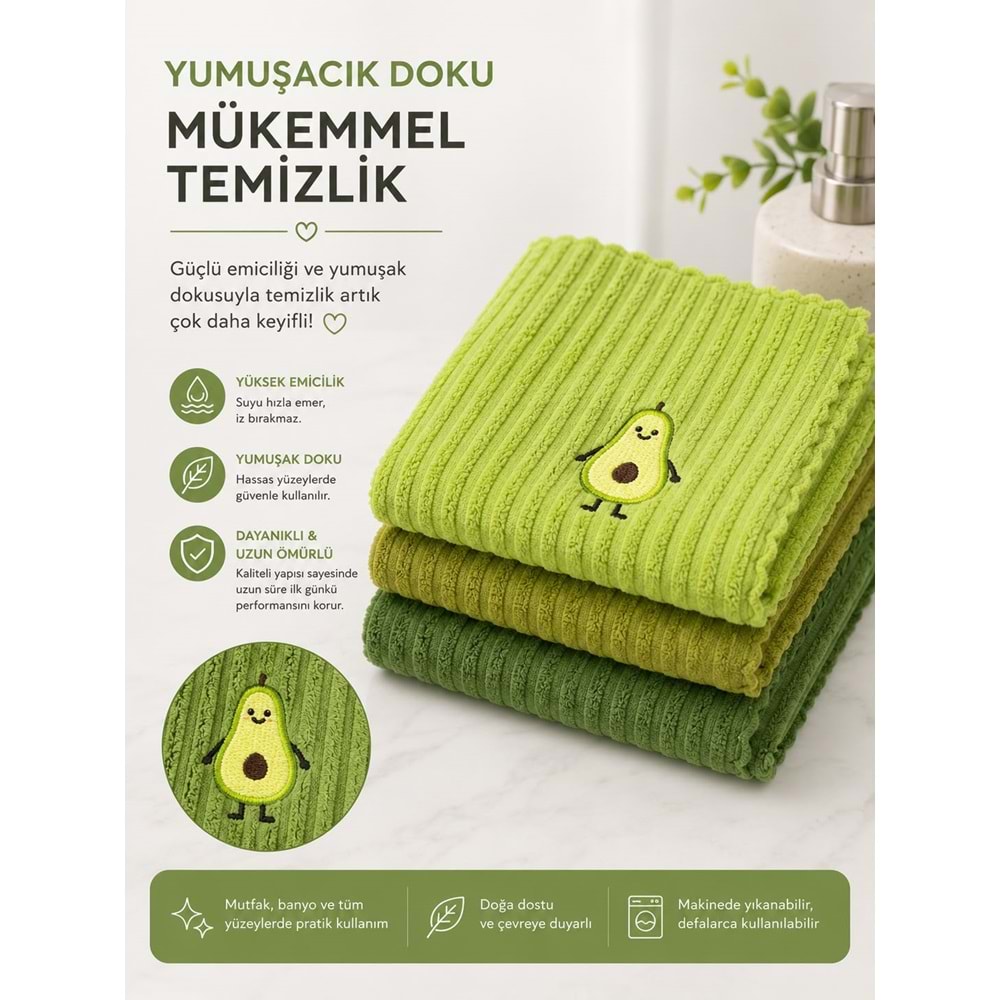 AVAKADO NAKIŞLI 3 LÜ FENOMEN BEZ (60 PKT)