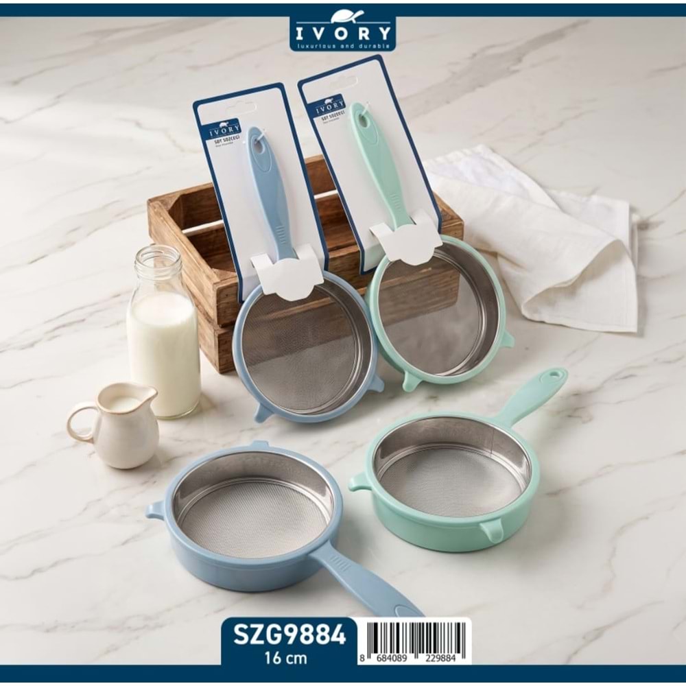 İVORY SAPLI METAL SÜT SÜZGECİ 16CM SZG9884
