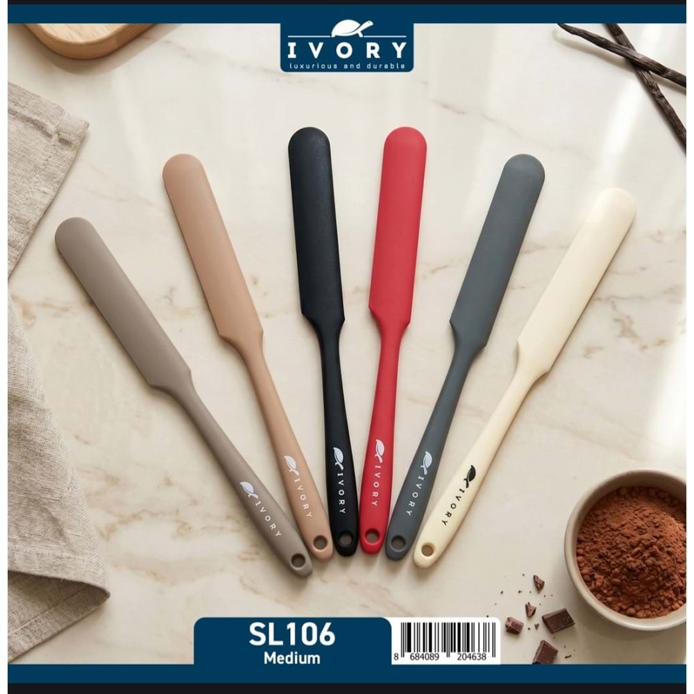 İVORY SİLİKON KÜÇÜK SIYIRMA SPATULASI VİZON İVO-SL106