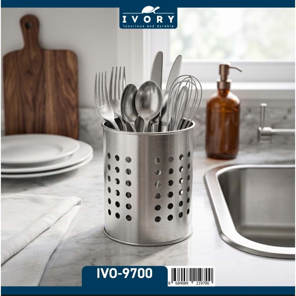 İVORY TEZGAH ÜSTÜ ÇELİK KAŞIKLIK İVO-9700