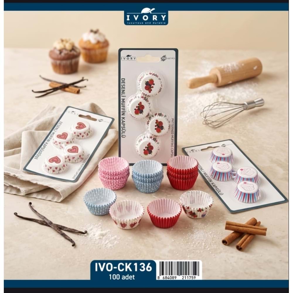 İVORY 100 LÜ BROWNE KAĞIT KEK KAPSÜLÜ İVO-CK136 4X25