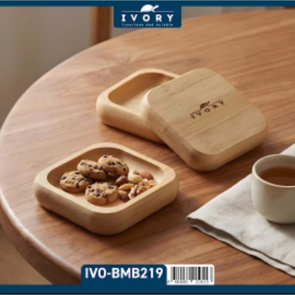 İVORY KARE 3 LÜ BAMBU ÇEREZLİK İVO-BMB219