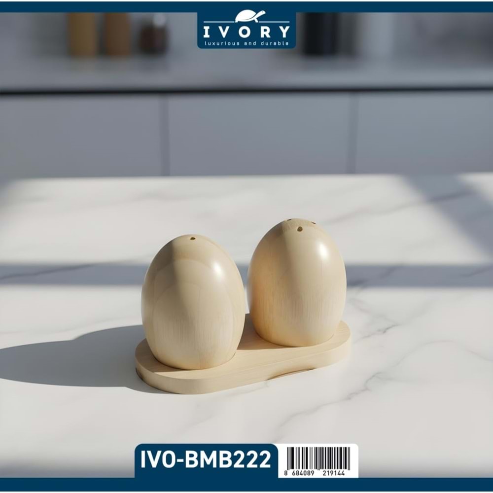 İVORY BAMBU İKİLİ TUZLUK SETİ İVO-BMB222