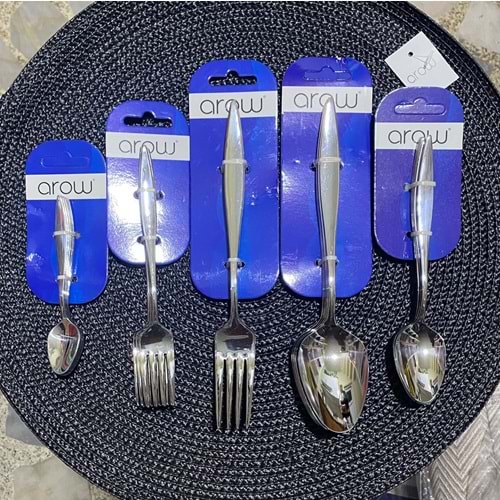 AROW 6 LI YEMEK ÇATALI MAVİ KARTELA