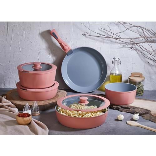 FALEZ AURIS X LARGE 9 PARÇA SET PEMBE( ÜCRETSİZ KARGO )
