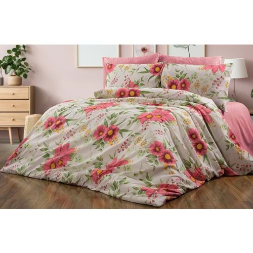 PEMBE BÜYÜK ÇİÇEKLİ BATTAL NEVRESİM TAKIMI