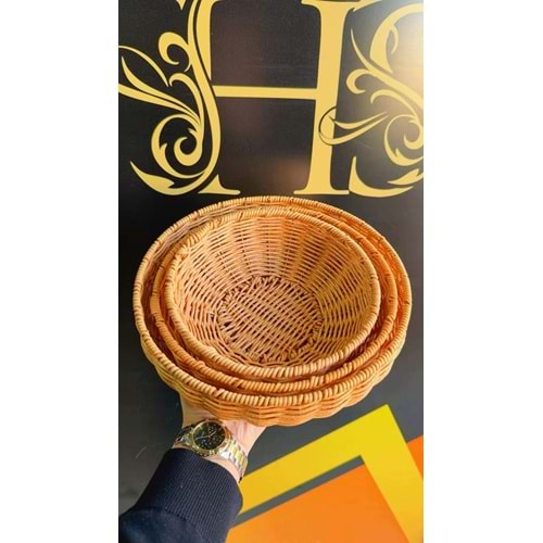 YUVARLAK HASIR 3LÜ SEPET