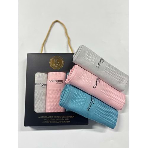 SOLİNGEN MİKROFİBER 3 LÜ CAM VE TEMİZLİK BEZİ (75 PAKET)