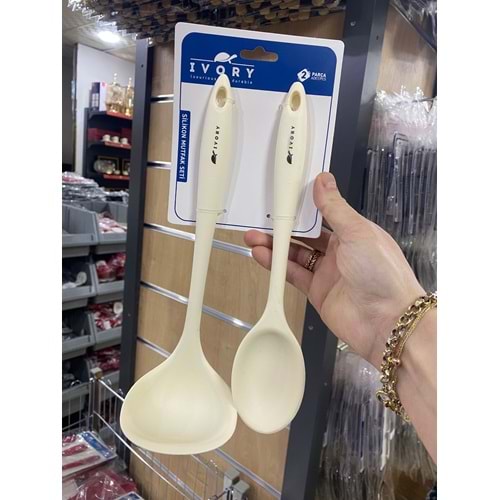 İVORY 2 Lİ KEPÇE VE DERİN KAŞIK SETİ KREM (IVO-SL214)