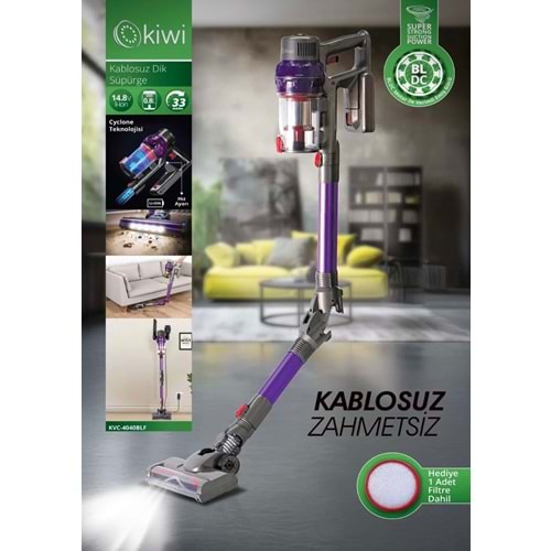 KİWİ KABLOSUZ DİK SÜPÜRGE KVC4040