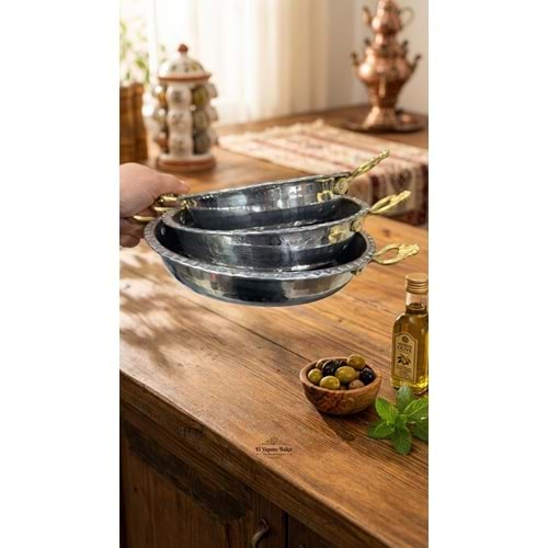 BAKIR GÖRÜNÜMLÜ 3 LÜ SAHAN SETİ