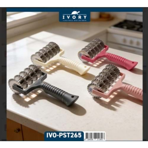 İVORY 6 BIÇAKLI HAMUR VE MANTI KESİCİ RULO