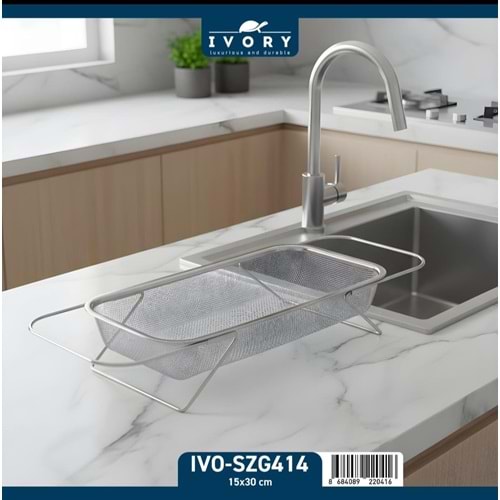 İVORY 15X30 CM KATLANIR ÇELİK SEPETSÜZGEÇ İVO-SZG414