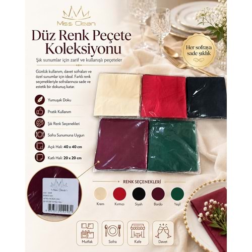 MİSCLEAN LÜKS PEÇETE (PAKET İÇERİĞİ 12 ADET)
