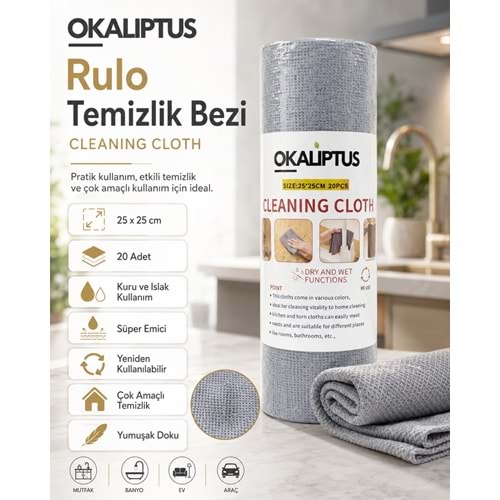 OKALİPTUS RULO TEMİZLİK BEZİ