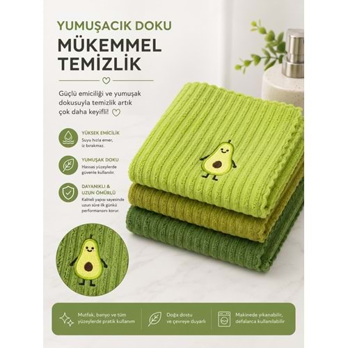 AVAKADO NAKIŞLI 3 LÜ FENOMEN BEZ (60 PKT)