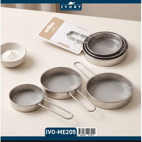 İVORY 3 LÜ MİNİ METAL UN ELEĞİ SETİ İVO-ME205