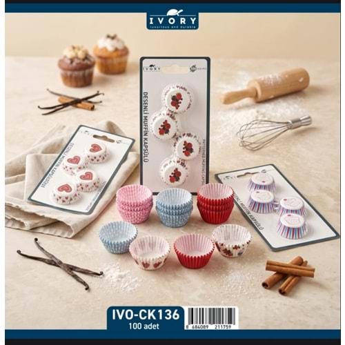 İVORY 100 LÜ BROWNE KAĞIT KEK KAPSÜLÜ İVO-CK136 4X25