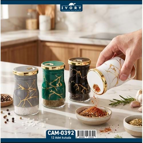 İVORY CAM TUZLUK BAHARATLIK İVO-CAM0392