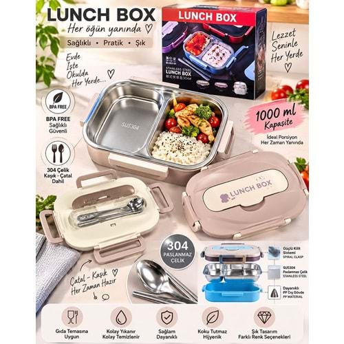 LUNCH BOX 2 BÖLMELİ ÇELİK SAKLAMA KABI