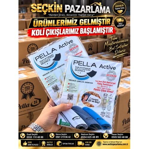 PELLA ACTİVE MİKROFİBER 3 LÜ TEMİZLİK CAM BEZİ (40 PKT)